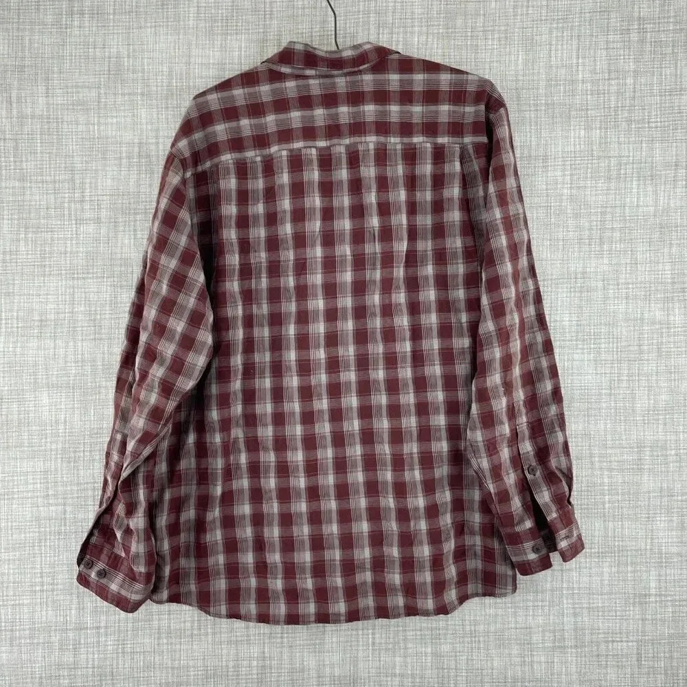 Columbia Shirt Long Sleeve Button Down Mens XL red plaid 1038 - Picture 5 of 7